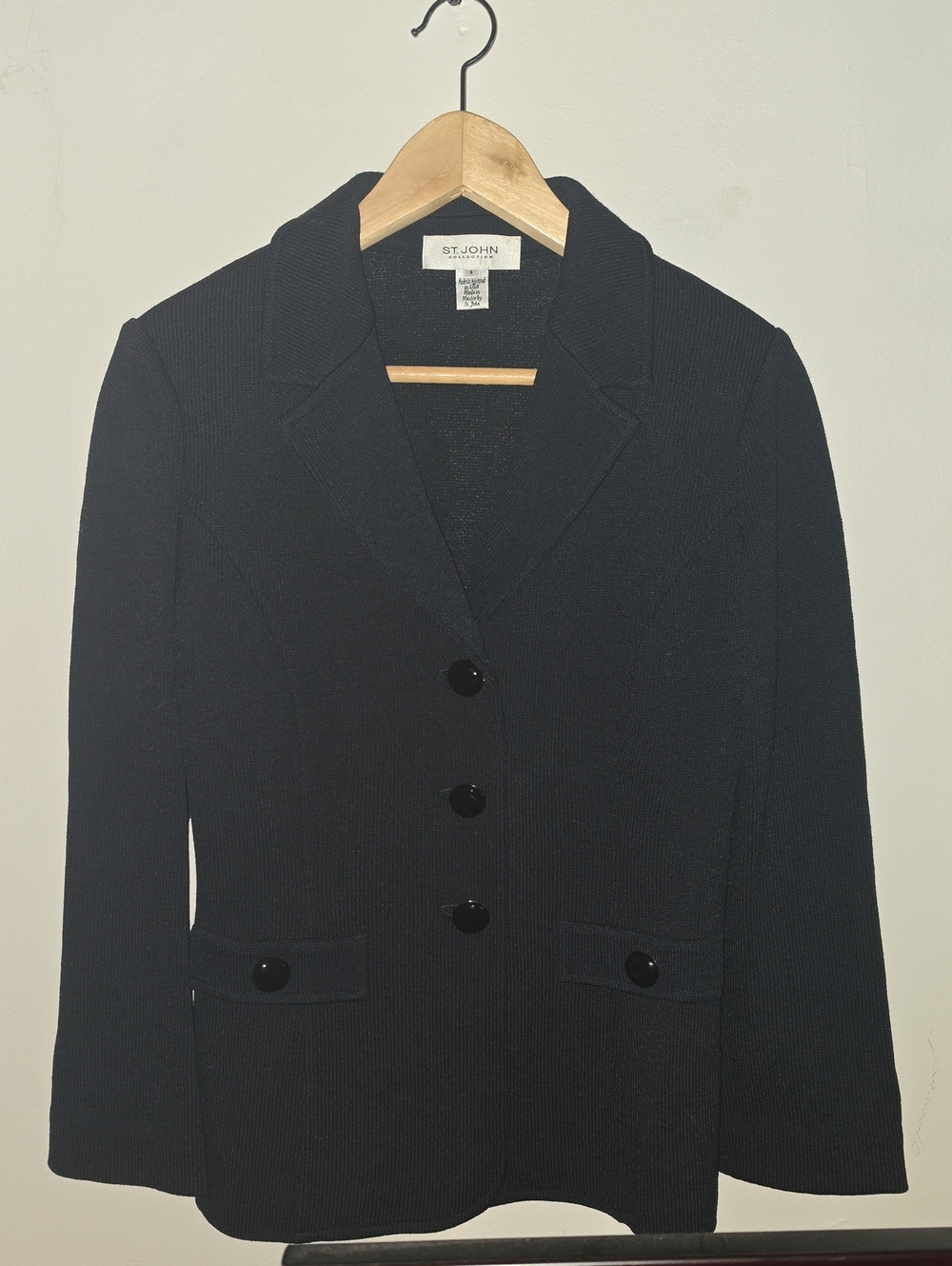 St. John Black Knit Blazer Jacket